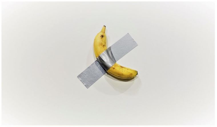 banana taped to wall